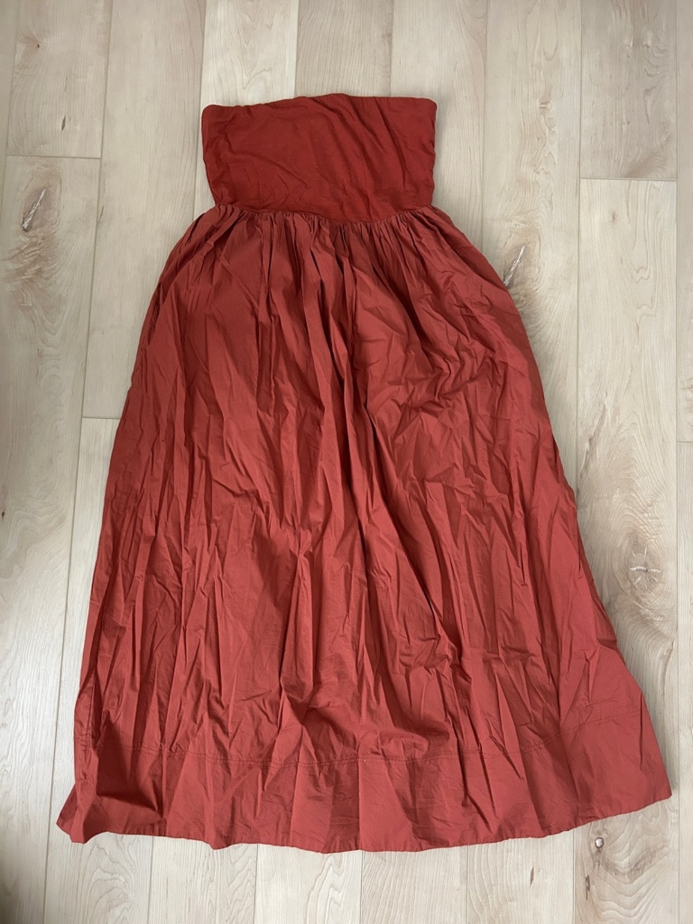 Dynamite Rust Orange Strapless Dress
